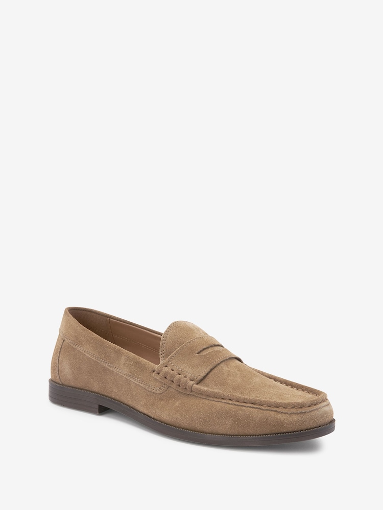 Marron fauve en daim - Ajustement régulier - Loafers Penny - Image 4 of 10