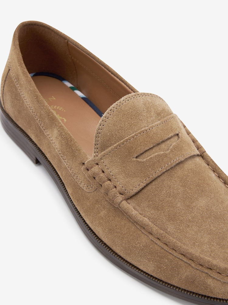 Marron fauve en daim - Ajustement régulier - Loafers Penny - Image 6 of 10