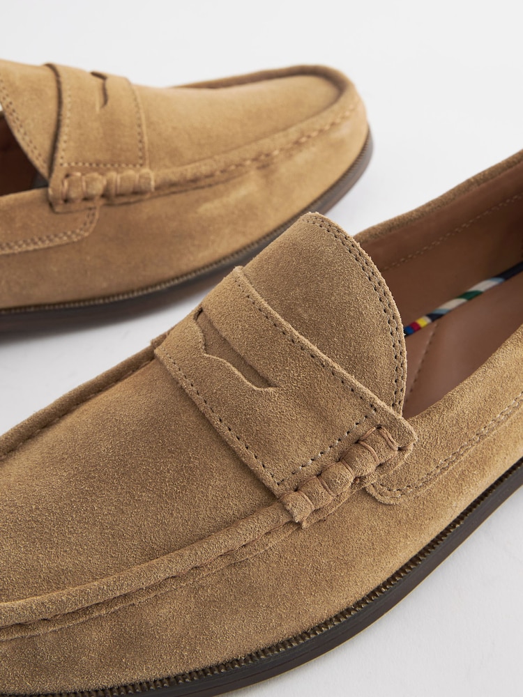 Marron fauve en daim - Ajustement régulier - Loafers Penny - Image 7 of 10