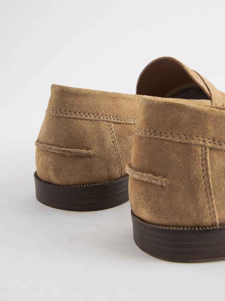 Marron fauve en daim - Ajustement régulier - Loafers Penny - Image 9 of 10