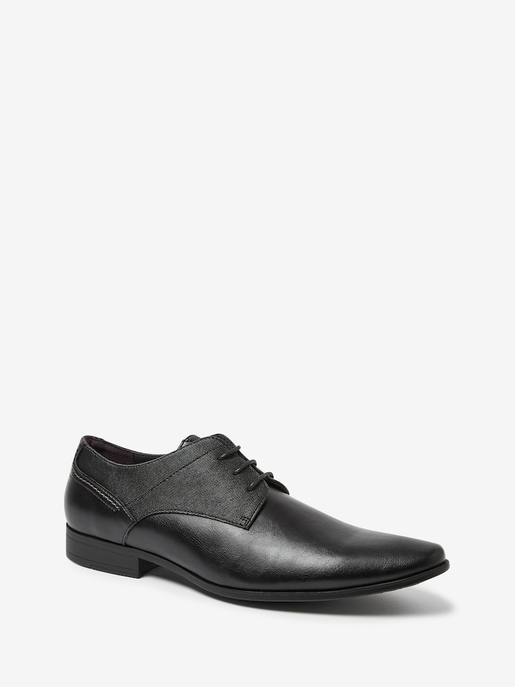 Black Derby Lace- Up Shoes - Image 6 of 12