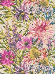Harlequin Orange Floreale 10.05M Wallpaper - Image 1 of 1