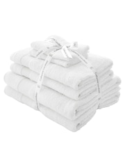 Catherine Lansfield 6 Piece White Anti-Bacterial Towel Bale - Image 3 of 5