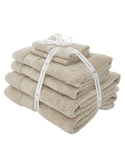 Catherine Lansfield 6 Piece Natural Anti-Bacterial Towel Bale - Image 1 of 5
