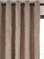 Catherine Lansfield Grey Velvet Pinsonic Leaf Thermal Curtains - Image 3 of 5