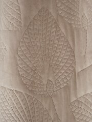 Catherine Lansfield Grey Velvet Pinsonic Leaf Thermal Curtains - Image 4 of 5
