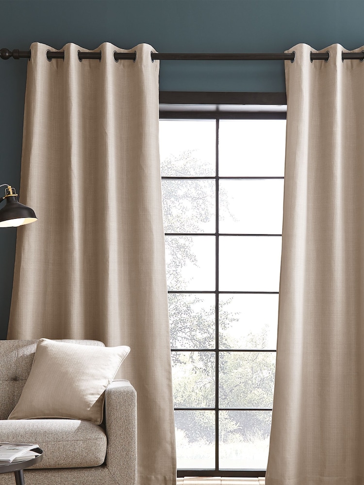 Catherine Lansfield Natural 100% Cotton Curtains - Image 1 of 2 Catherine Lansfield Natural 100% Cotton Curtains - Image 1 of 2