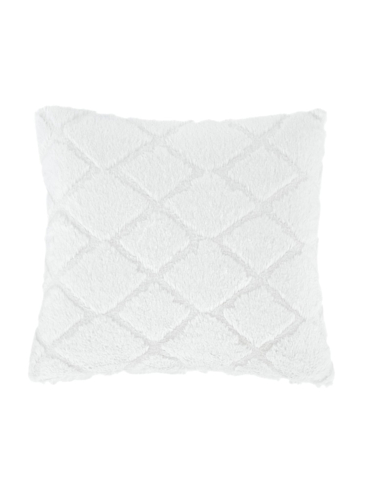 Catherine Lansfield White Cosy Diamond Cushion - Image 4 of 4 Catherine Lansfield White Cosy Diamond Cushion - Image 4 of 4