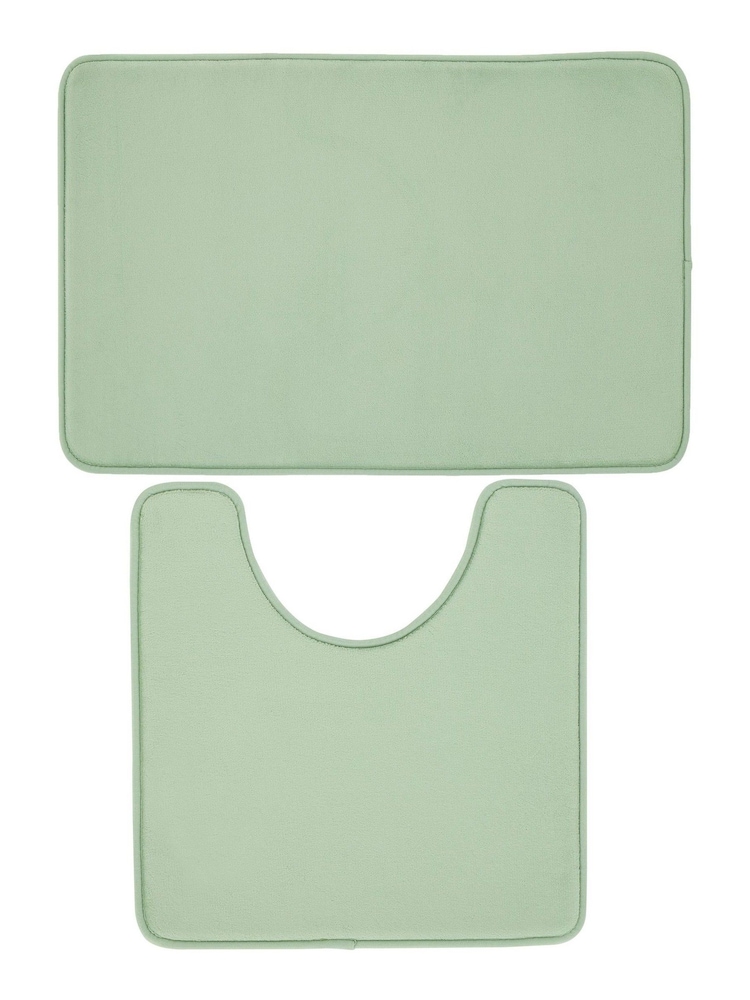 Catherine Lansfield Light Green Anti-Bacterial Memory Foam Bath Mat And Pedestal Mat - Image 5 of 6