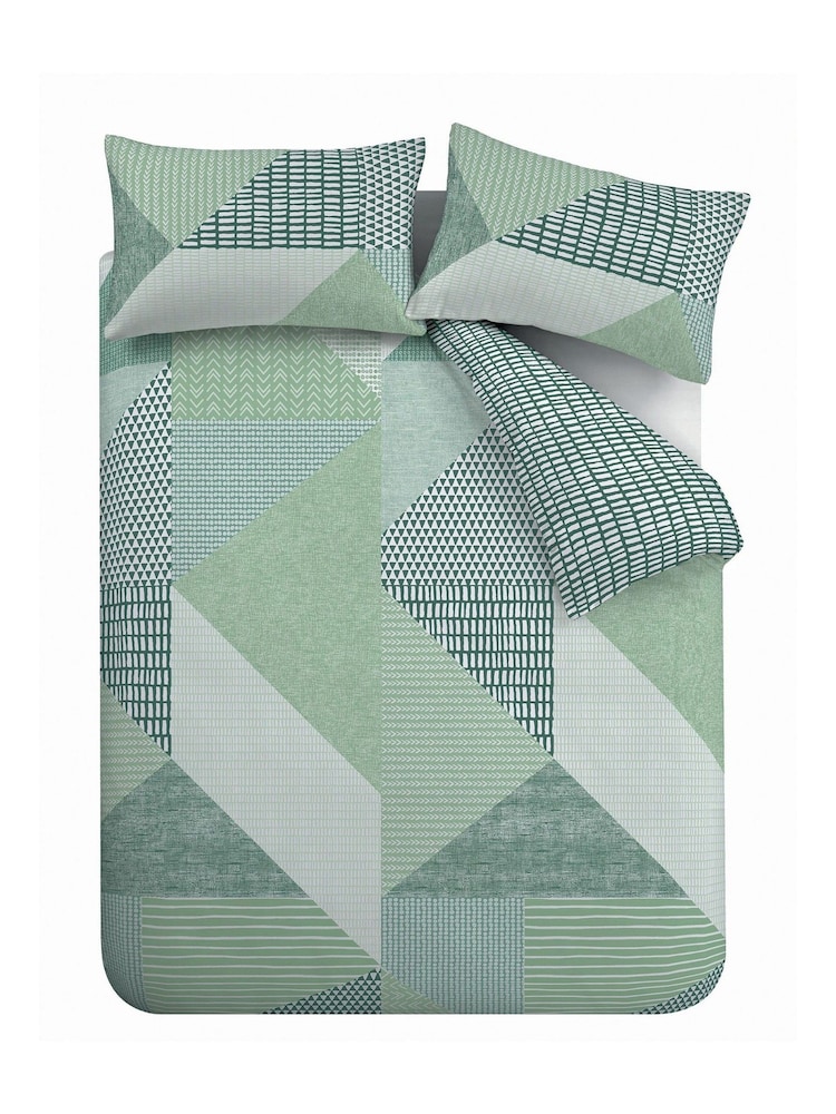Catherine Lansfield Green Larsson Geo Duvet Cover and Pillowcase Set - Image 5 of 5