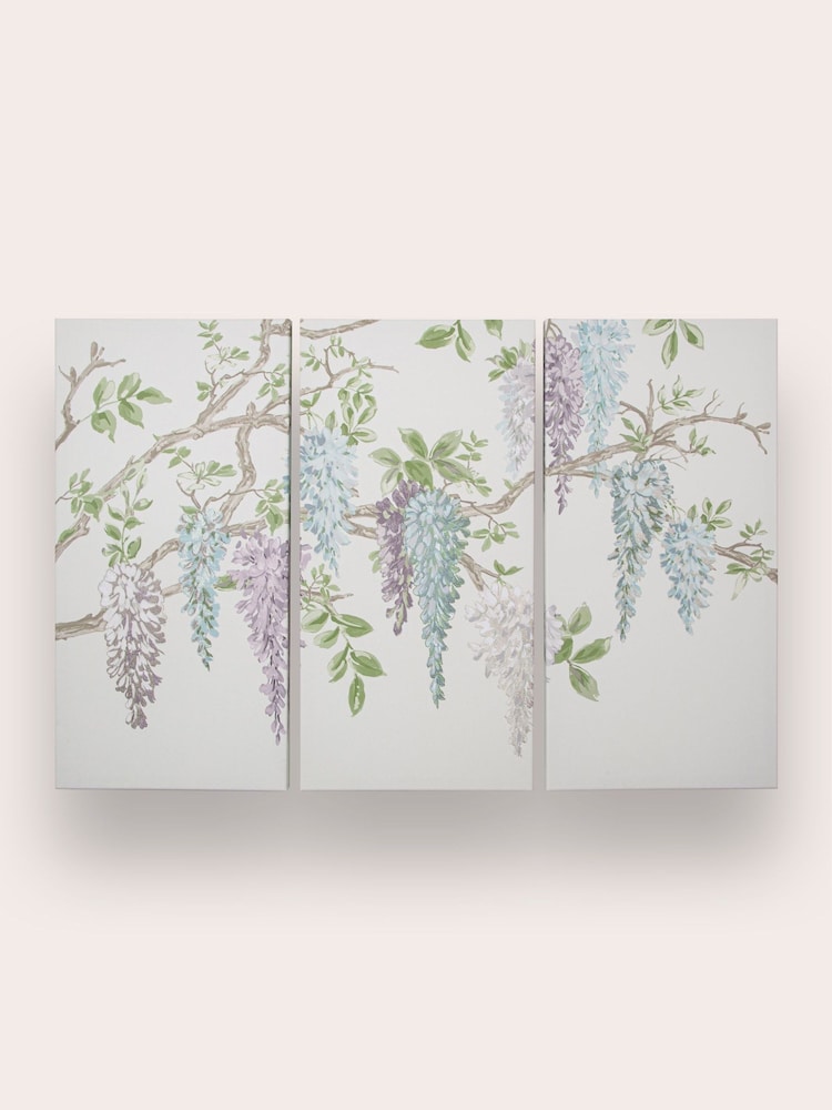 Laura Ashley Set of 3 Purple Wisteria Garden Printed Canvases - Image 2 of 3