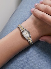 Olivia Burton Silver 18mm Cambridge Champagne Sunray Two Tone Watch - Image 1 of 4