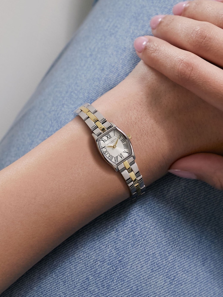 Olivia Burton Silver 18mm Cambridge Champagne Sunray Two Tone Watch - Image 1 of 4