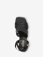 Black Signature Weave Block Heel Sandals - Image 5 of 5