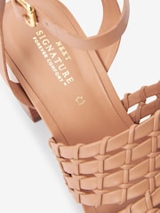 Camel Signature Weave Block Heel Sandals - Image 9 of 9