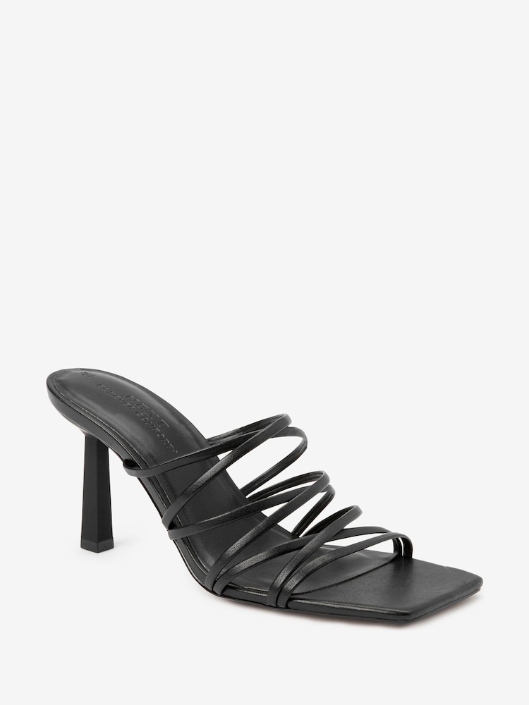 Black Forever Comfort® Multi Strap Mules - Image 2 of 4 Black Forever Comfort® Multi Strap Mules - Image 2 of 4