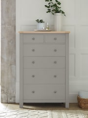 Dove Grey Malvern Paint Effect 6 Drawer Chest of Drawers - Image 1 of 12