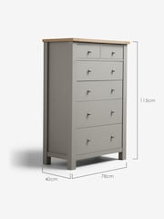 Dove Grey Malvern Paint Effect 6 Drawer Chest of Drawers - Image 11 of 12