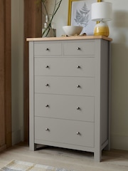 Dove Grey Malvern Paint Effect 6 Drawer Chest of Drawers - Image 3 of 12