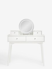 White Gloss LED Mirror Console Dressing Table - Image 8 of 11