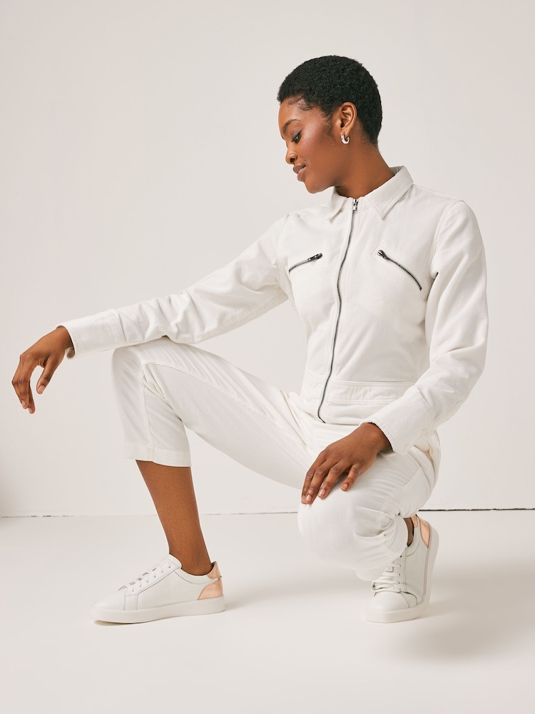 White with Rose Gold Wide Fit Signature Leather Lace-Up Trainers - Image 2 of 7