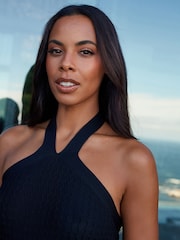 Rochelle, Schwarz - Kleid mit Zierausschnitt und Neckholder - Bild 4 von 8