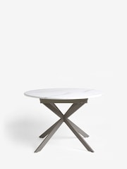 White Marble Effect Extending Dining Table - Image 2 of 8