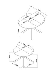 White Marble Effect Extending Dining Table - Image 5 of 8