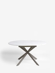 White Marble Effect Extending Dining Table - Image 6 of 8
