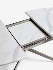 White Marble Effect Extending Dining Table - Image 7 of 8