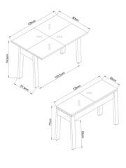 Dark 2 to 4 Seater Foldable Extending Bronx Dining Table - Image 3 of 11