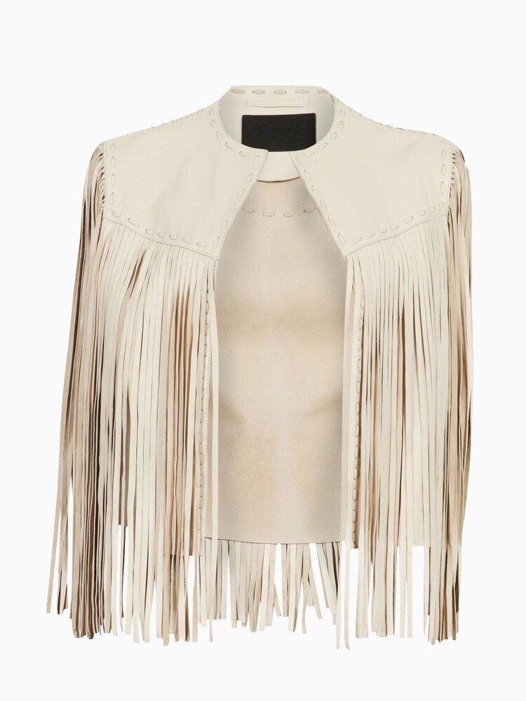 AllSaints White Astral Tassel Gilet - Image 6 of 6