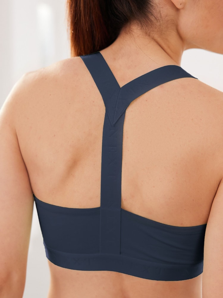 Navy Blue Active Sports Low Impact Ultimate Comfort Crop Top - Image 2 of 5