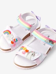 Lilac Purple Unicorn Standard Fit (F) Adjustable Strap Corkbed Sandals - Image 9 of 9