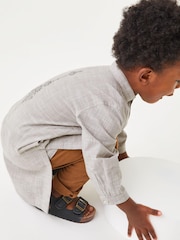 Grey Regular Length Embroidered Boys Kurta (3mths-7yrs) - Image 4 of 9