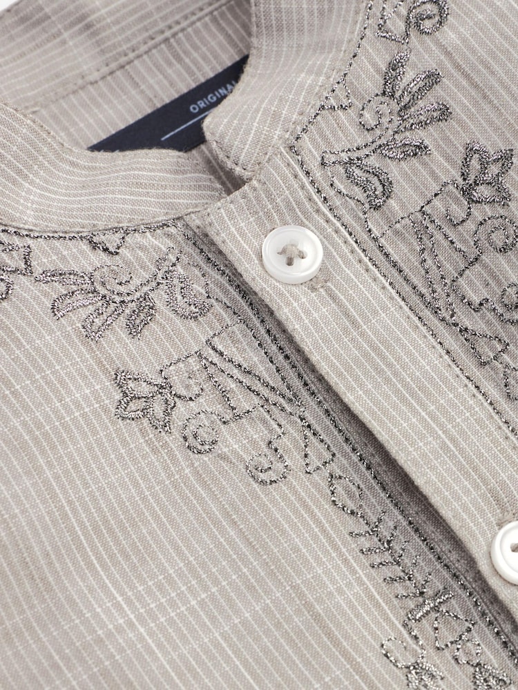 Grey Regular Length Embroidered Boys Kurta (3mths-7yrs) - Image 9 of 9 Grey Regular Length Embroidered Boys Kurta (3mths-7yrs) - Image 9 of 9