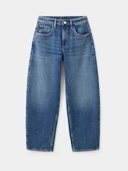 Mango Blue High Waisted Barrell Leg Jeans - Image 4 of 6