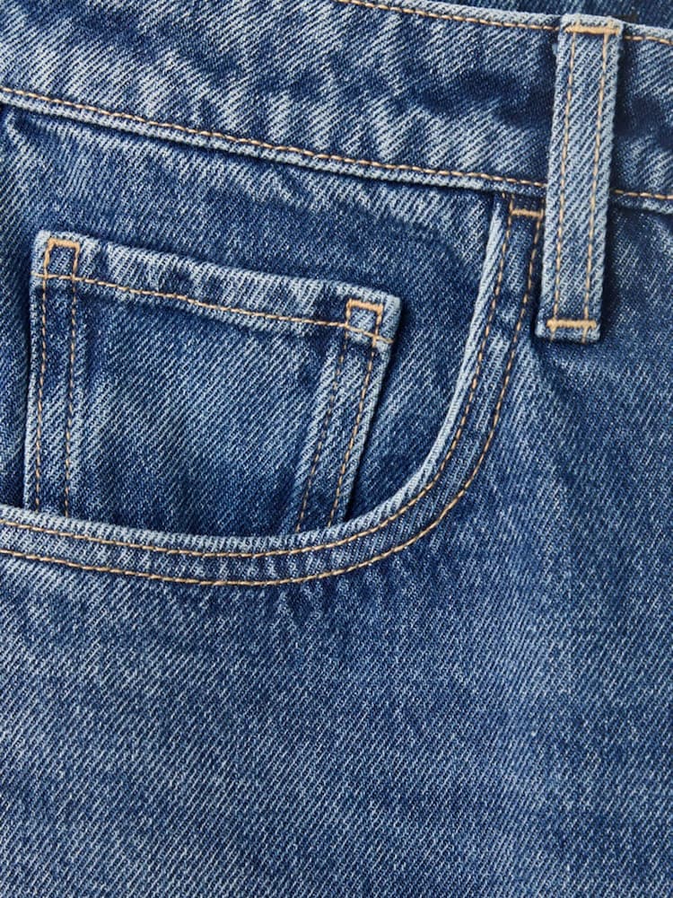 Mango Blue High Waisted Barrell Leg Jeans - Image 6 of 6