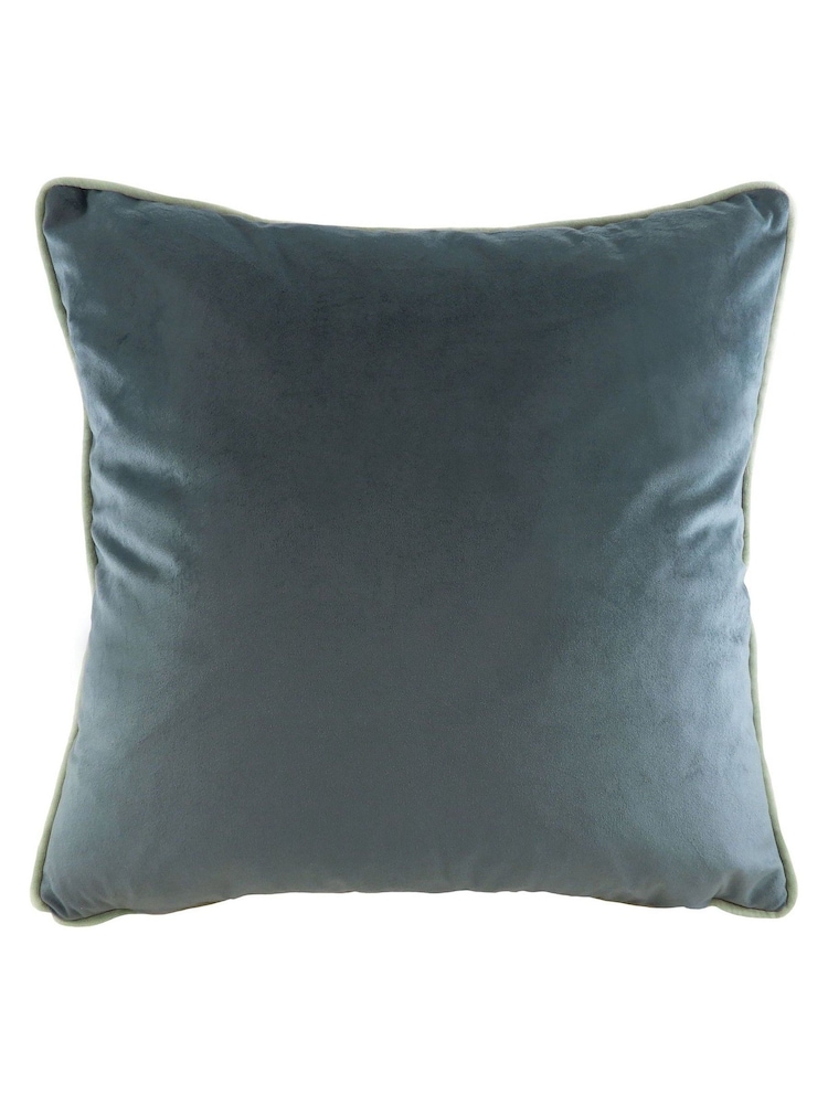 Evans Lichfield Petrol Blue Jungle Leopard Velvet Polyester Filled Cushion - Image 2 of 5