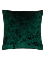 Riva Paoletti Emerald Green 55 x 55cm Verona Crushed Velvet Cushion - Image 1 of 2