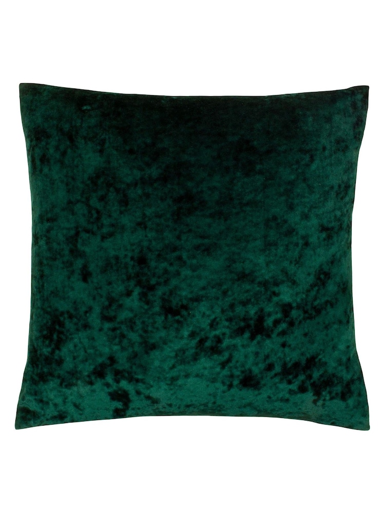 Riva Paoletti Emerald Green 55 x 55cm Verona Crushed Velvet Cushion - Image 1 of 2