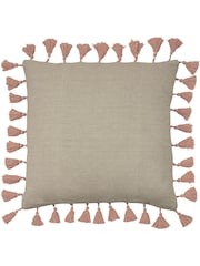 Furn Dune Tasselled Polyester Filled 100% Cotton Cushion - Image 1 of 4