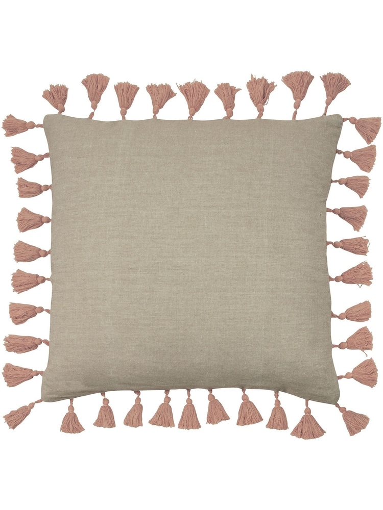 Furn Dune Tasselled Polyester Filled 100% Cotton Cushion - Image 1 of 4