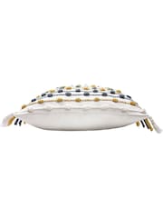 furn. Ochre Yellow/Natural Beige Dhadit Striped Polyester Filled Cushion - Image 3 of 6