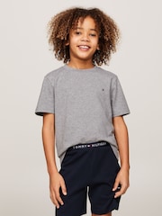 Cinza - Roupa íntima Tommy Hilfiger de manga curta 100% algodão, pacote 2 - Imagem 4 de 6