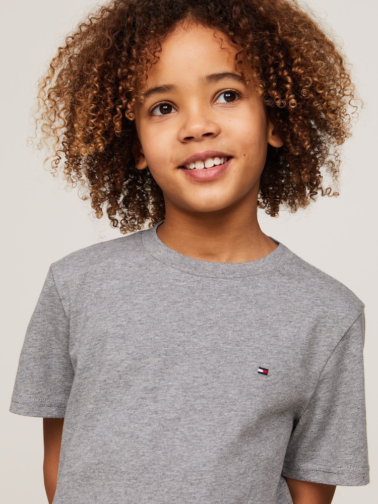 Tommy Hilfiger Grey Underwear Short Sleeve 100% Cotton T-Shirts 2 Pack - Image 5 of 6