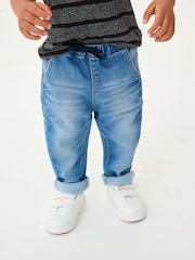 Mid Blue Denim Super Soft Pull-On Jeans With Stretch (3mths-7yrs) - Image 1 of 7