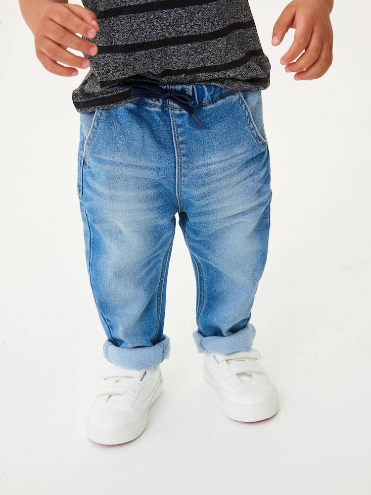 Mid Blue Denim Super Soft Pull-On Jeans With Stretch (3mths-7yrs) - Image 1 of 7
