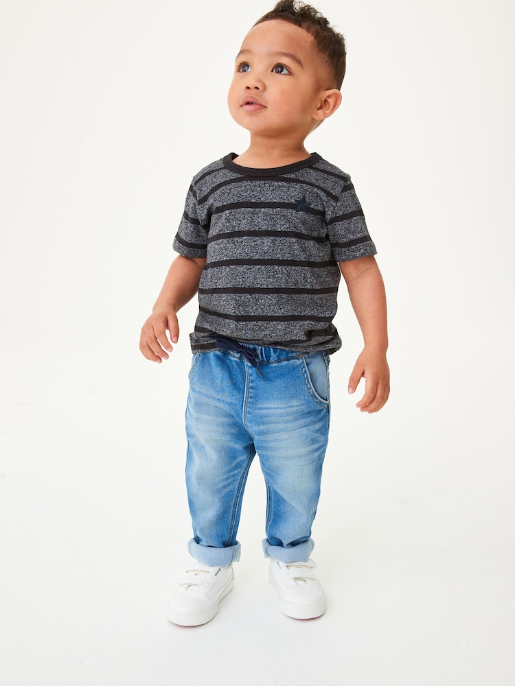 Mid Blue Denim Super Soft Pull-On Jeans With Stretch (3mths-7yrs) - Image 2 of 7