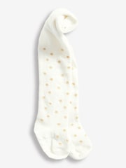 JoJo Maman Bébé Cream Spot Sparkle Tights - Image 1 of 1